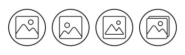 Resim simgesi seti. fotoğraf galerisi simgesi