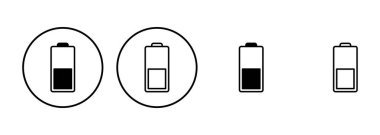 Batarya simgesi ayarlandı. Şarj seviyesi. pil yükleme simgesi