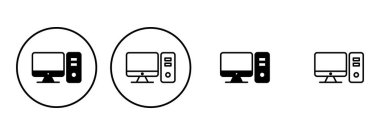 Bilgisayar simgesi ayarlandı. bilgisayar izleyici simgesi vektörü.