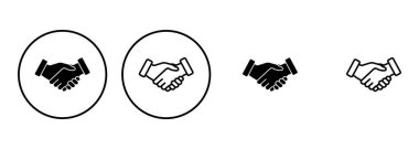 Tokalaşma simgesi ayarlandı. İş tokalaşması. iletişim anlaşması