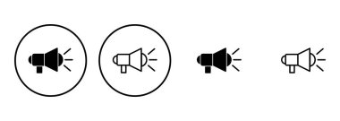 Megafon simgesi seti. Hoparlör simgesi vektörü.