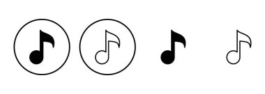 Müzik ikonu seti. Müzik simgesi vektörünü not et. ton simgesi
