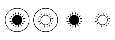 Sun icon set. Brightness Icon vector clipart