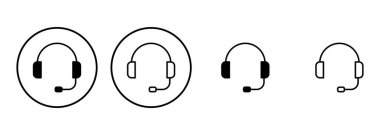 Kulaklık ikonu ayarlandı. Headvector simgesi simgeleri