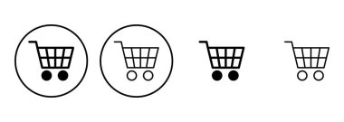 Alışveriş ikonu seti. Alışveriş arabası ikonu. Trolley simge vektörü