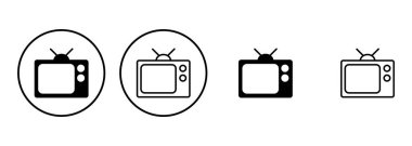 Televizyon ikonu ayarlandı. televizyon simgesi vektörü