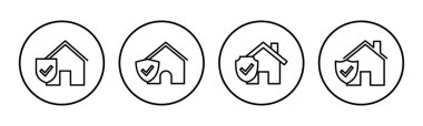 Ev sigortası ikonu. ev koruma simgesi.