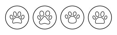 Paw simgesi hazır. Pençe izi ikon vektörü. köpek ya da kedi pençesi