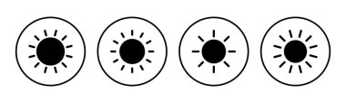 Güneş ikonu ayarlandı. Parlaklık Simgesi vektörü