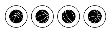 Basketbol ikonu seti. Basketbol ikonu. Basketbol logo vektör simgesi