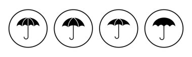 Şemsiye simgesi seti. şemsiye işareti simgesi