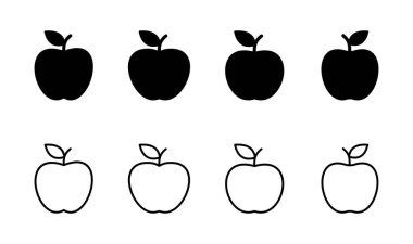 Elma simgesi seti. Elma vektör simgesi. Web tasarımınız için elma sembolleri.
