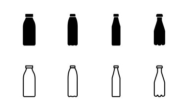 Şişe simgesi seti. şişe vektör simgesi