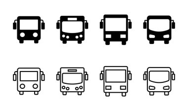 Otobüs simgesi seti. bus vektör simgesi