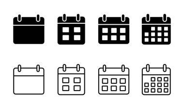 Takvim simgesi ayarlandı. Takvim sembolü. takvim vektör simgesi
