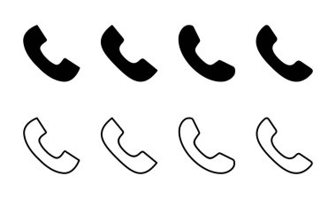 Simge seti. Telefon simgesi vektörü. Telefon simgesi vektörü. Bizimle irtibata geç 