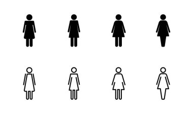 Dişi simge seti. kadın simge vektörü