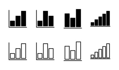 Büyüyen grafik simgesi seti. Grafik simgesi. diyagram simgesi