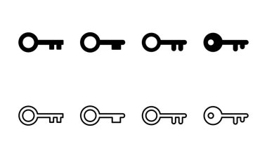 Anahtar simgesi ayarlandı. Anahtar vektör simgesi. Anahtar simgesi