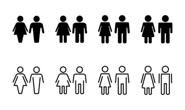 Erkek ve kadın ikonu seti. erkek ve kadın sembolü