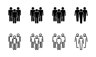 İnsan simgesi seti. Kişi simgesi vektörü. Kullanıcı Simgesi vektörü. takım simgeleri