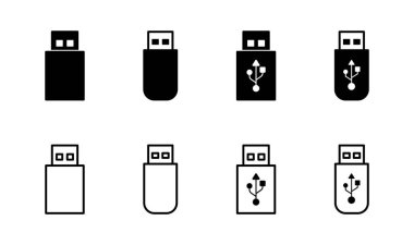 Usb simgesi ayarlandı. Flash disk simgesi vektörü