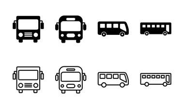 Otobüs simgesi seti. bus vektör simgesi