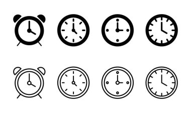 Saat simgesi ayarlandı. Zaman simgesi vektörü. simge simgesini izle