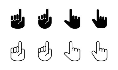 El simgesi hazır. el vektör simgesi, avuç içi, tıklama