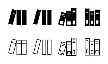 Kütüphane simgesi ayarlandı. eğitim simgesi vektörü