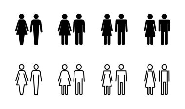 Erkek ve kadın ikonu seti. erkek ve kadın sembolü