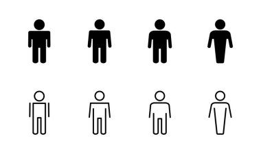 Erkek simgesi seti. Erkek ikon vektörü. insan sembolü