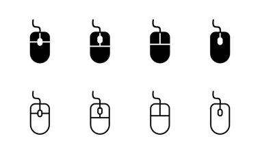 Fare simgesi seti. Simge vektörüne tıklayın. işaretleyici simgesi vektörü.
