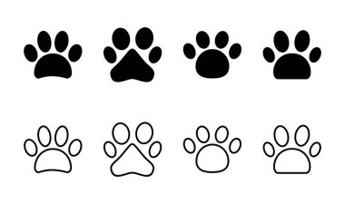 Paw simgesi hazır. Pençe izi ikon vektörü. köpek ya da kedi pençesi