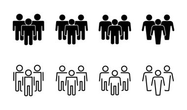 İnsan simgesi seti. Kişi simgesi vektörü. Kullanıcı Simgesi vektörü. takım simgeleri