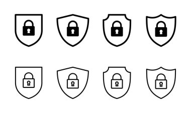 Güvenlik simgesi ayarlandı. Koruma ikonu. Özel hayat. vpn
