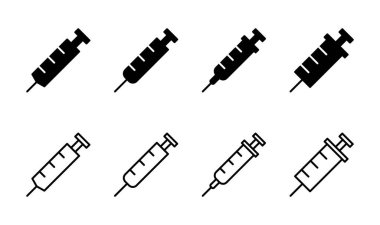 Şırınga ikonu hazır. enjeksiyon simgesi vektörü.