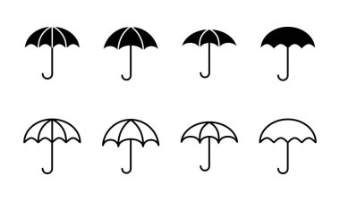 Şemsiye simgesi seti. şemsiye işareti simgesi