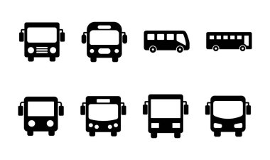 Otobüs simgesi seti. bus vektör simgesi