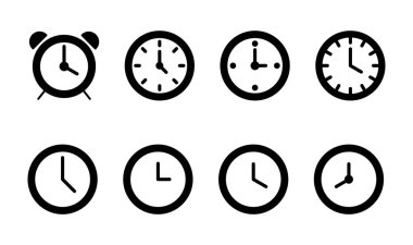 Saat simgesi ayarlandı. Zaman simgesi vektörü. simge simgesini izle