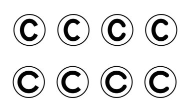Telif hakkı simgesi seti. telif hakkı sembolleri