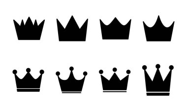 Taç simgesi hazır. taç vektör simgesi