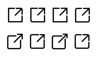 Dış bağlantı simgesi seti. bağlantı simgesi vektörü. hiper bağlantı sembolü