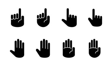 El simgesi hazır. el vektör simgesi, avuç içi, tıklama