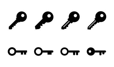 Anahtar simgesi ayarlandı. Anahtar vektör simgesi. Anahtar simgesi