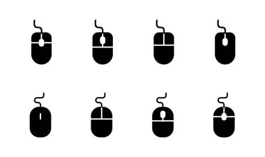 Fare simgesi seti. Simge vektörüne tıklayın. işaretleyici simgesi vektörü.