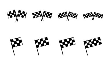 Yarış bayrağı simgesi hazır. Yarış bayrağı simgesi. Damalı yarış bayrağı simgesi