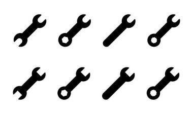 Anahtar simgesi seti. Simge vektörünü onar. araçlar simgesi vektörü