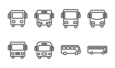 Otobüs simgesi seti. bus vektör simgesi