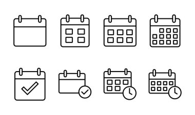 Takvim simgesi ayarlandı. Takvim sembolü. takvim vektör simgesi